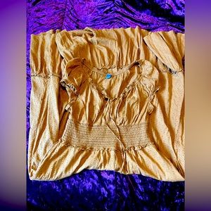 Mustard yellow milkmaid dress